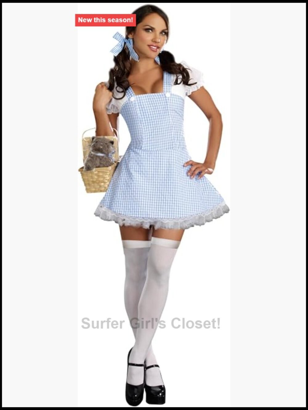 Dorothy Costume Dress Gingham Chiffon Sleeves Halloween